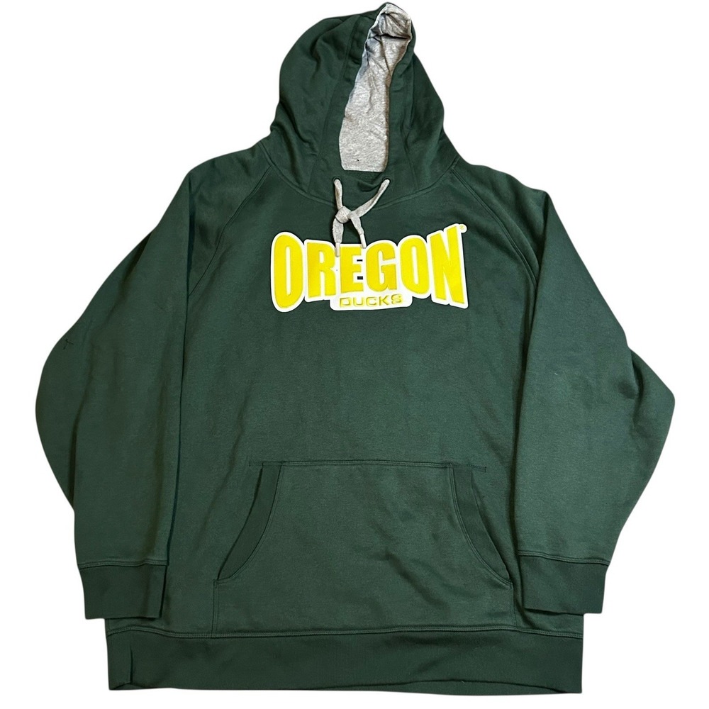 Antigua Green Oregon Ducks Hoodie Men's Size 3XL Embroidered Cotton Blend EUC